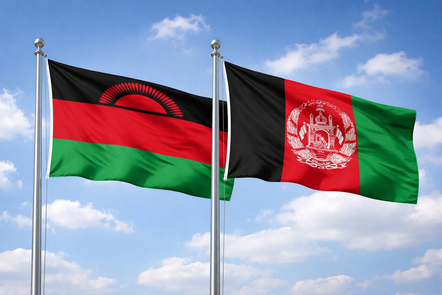 Afghanistan And Malawi Flag