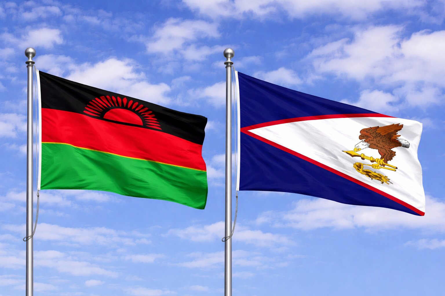 American Samoa And Malawi Flag
