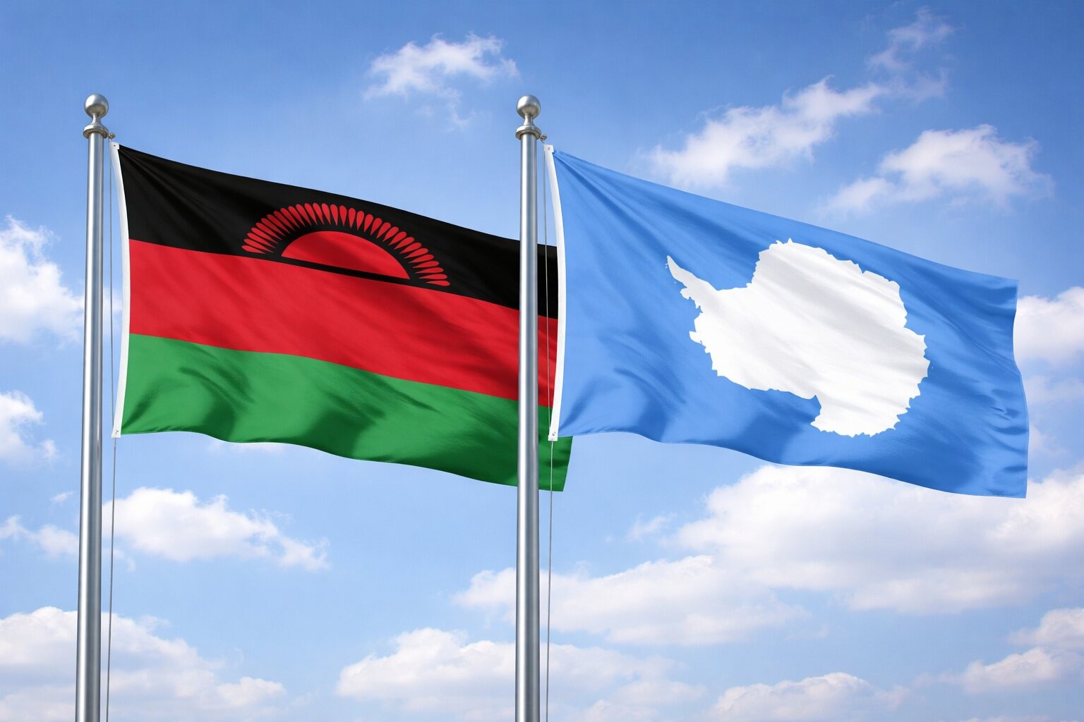 Antarctica And Malawi Flag