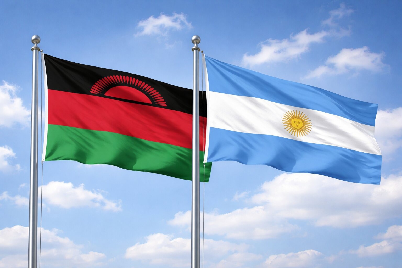Argentina And Malawi Flag