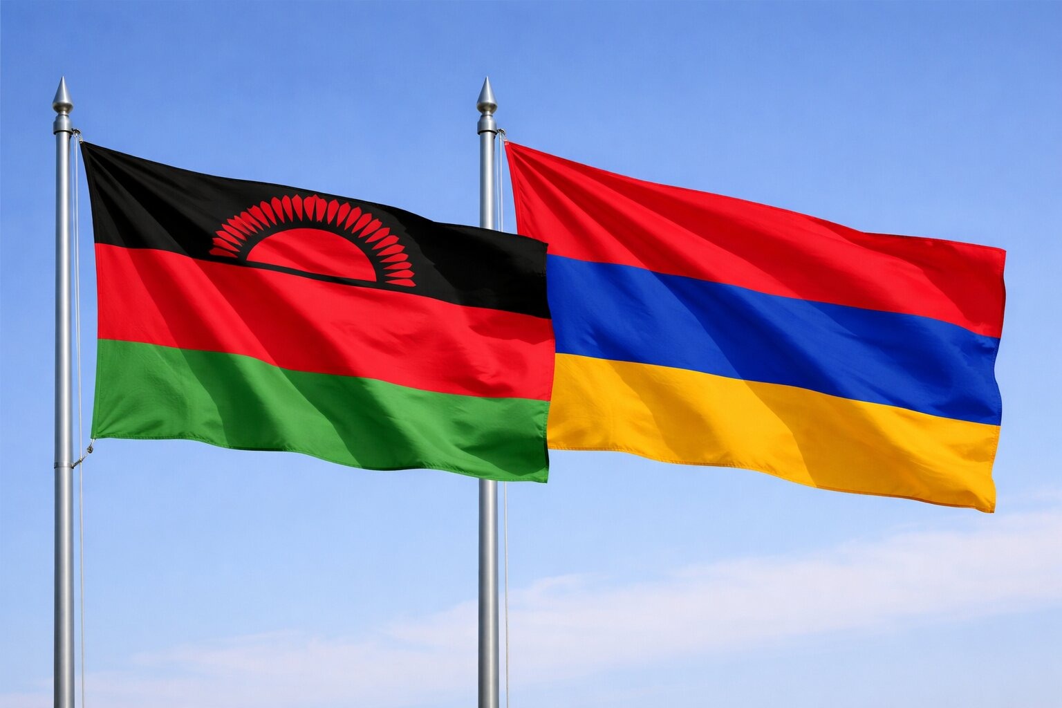 Armenia And Malawi Flag