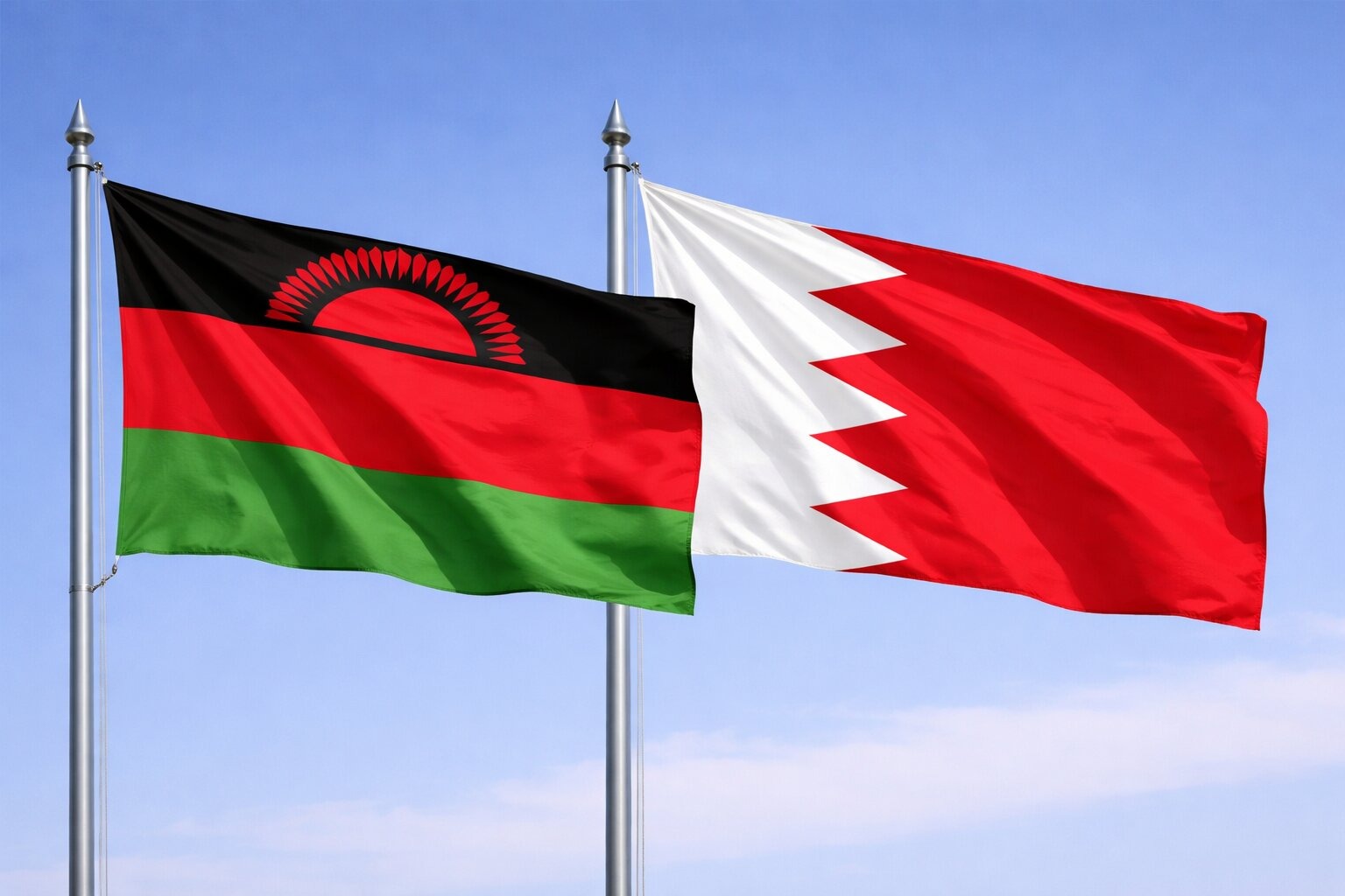 Bahrain And Malawi Flag