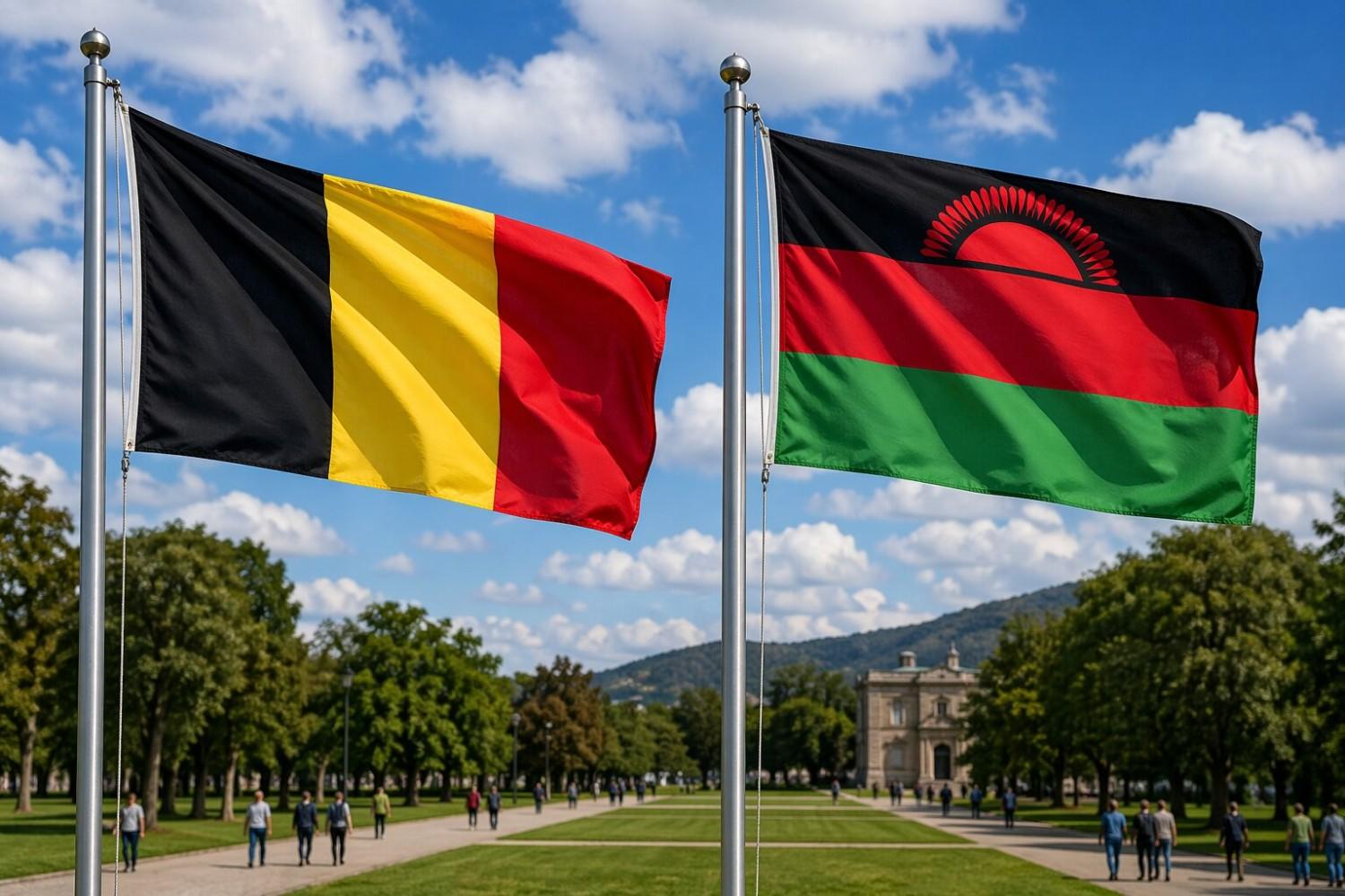 Belgium And Malawi Flag