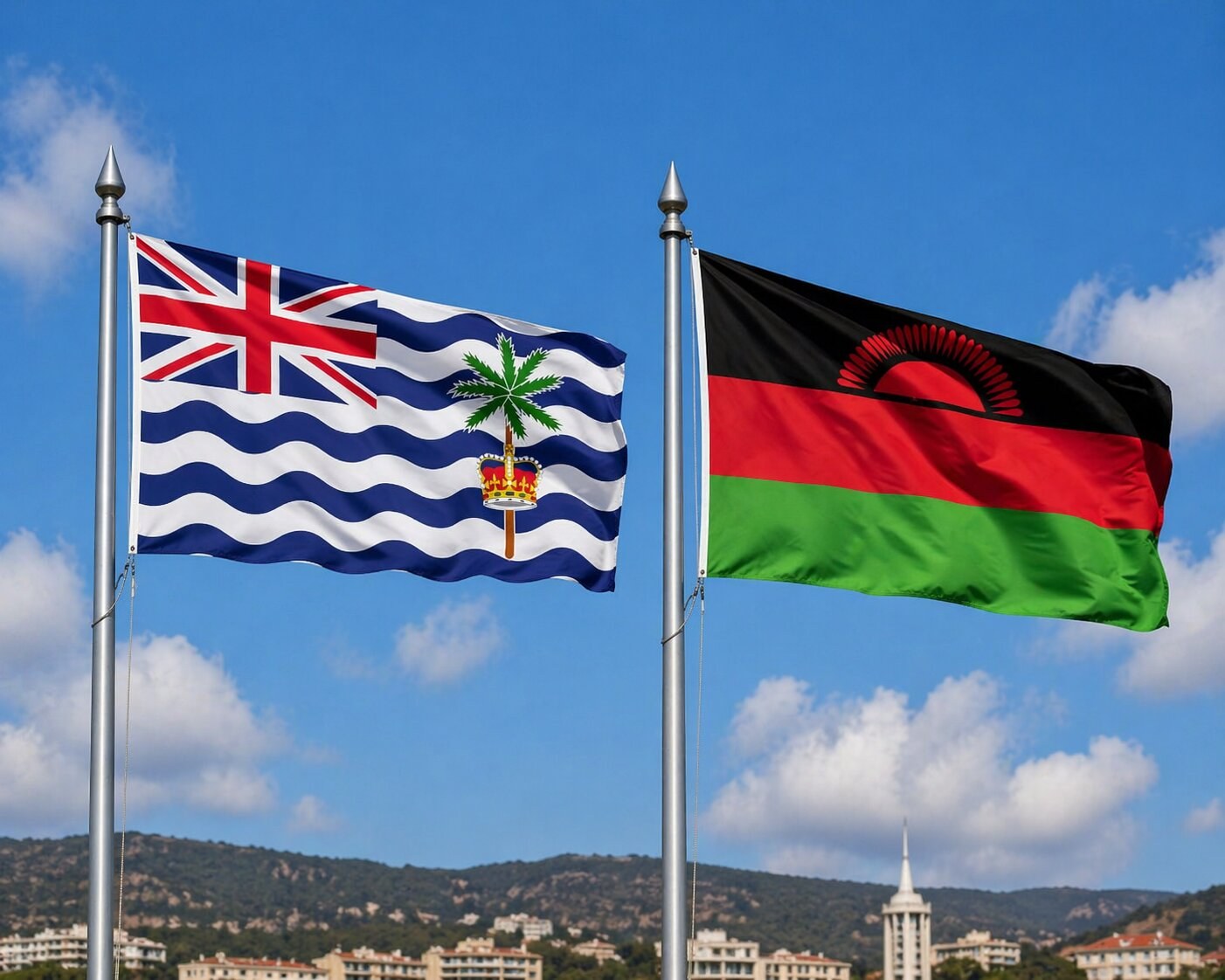 British Indian Ocean Territory And Malawi Flag
