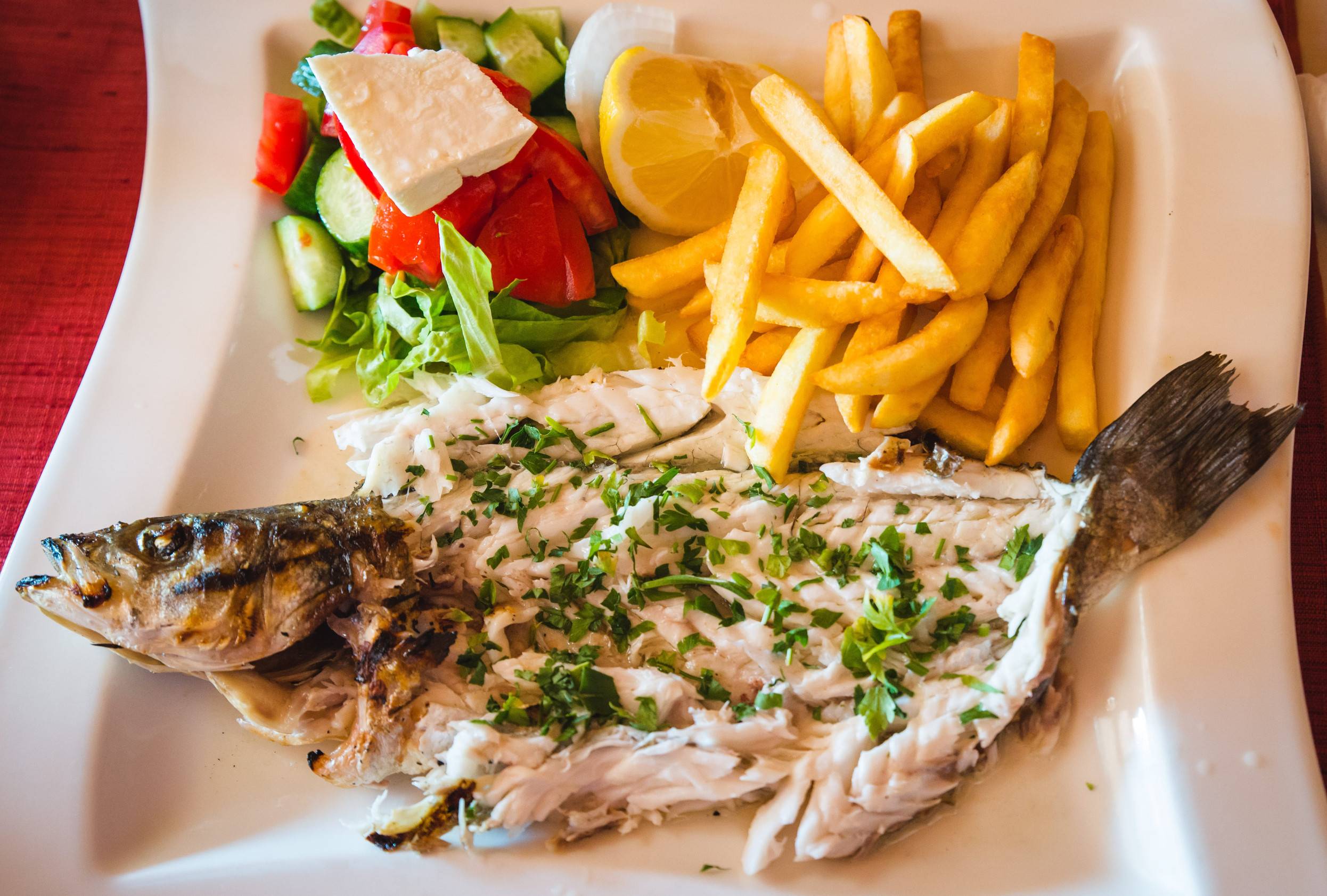 Grilled Fish Served On A Plate