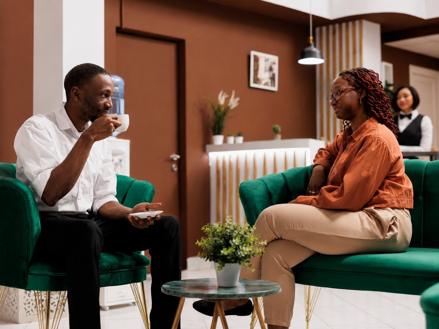 Guests Waiting In A Hotel Lounge