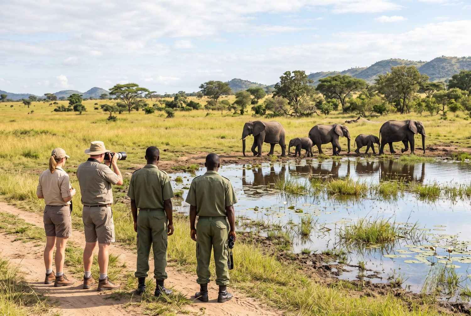 Liwonde National Park Tourists With Guides