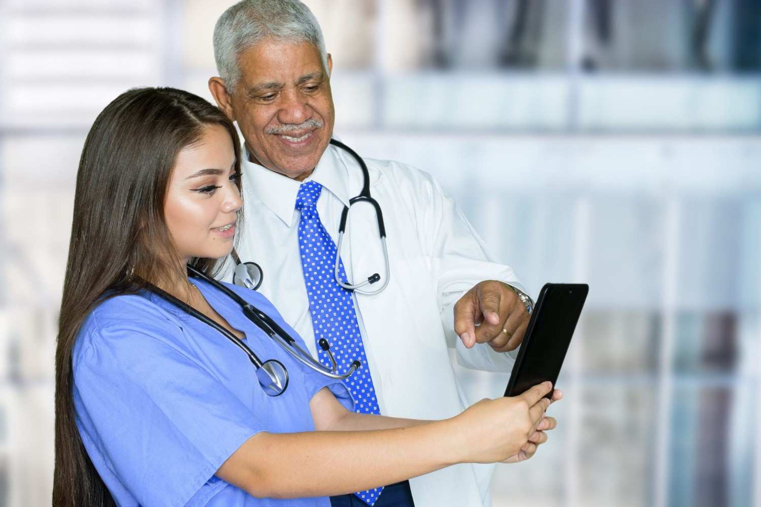 Nurse Who Is Working Her Shift In A Hospital