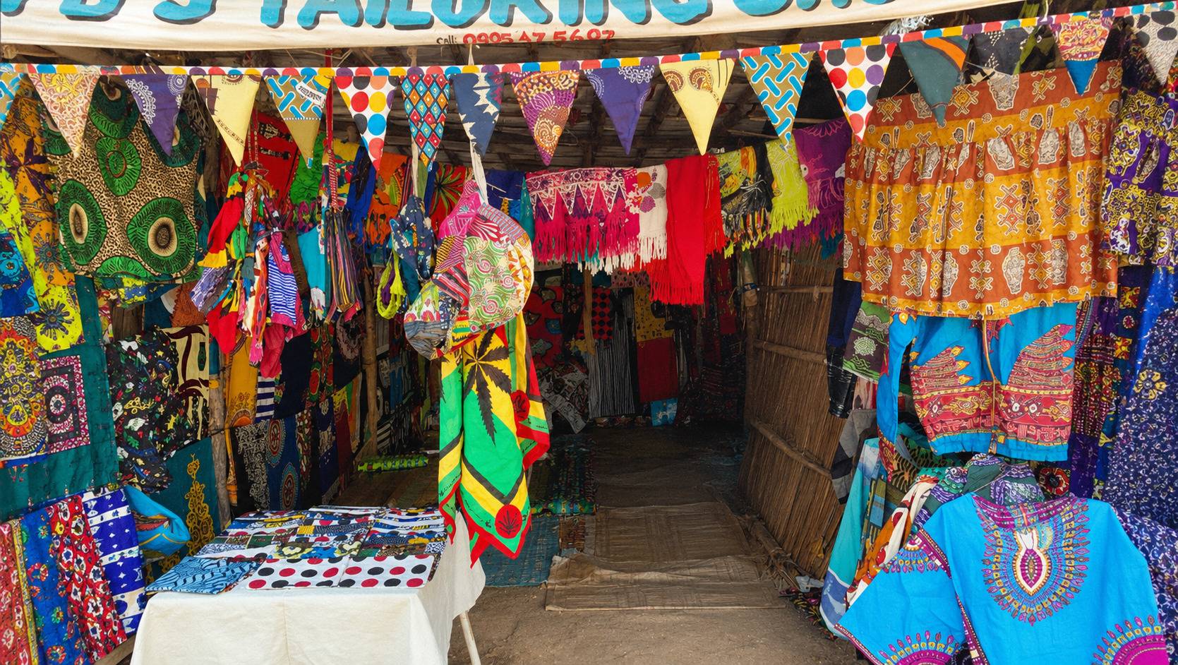Tote Bags At Old Town Market Lilongwe Malawi