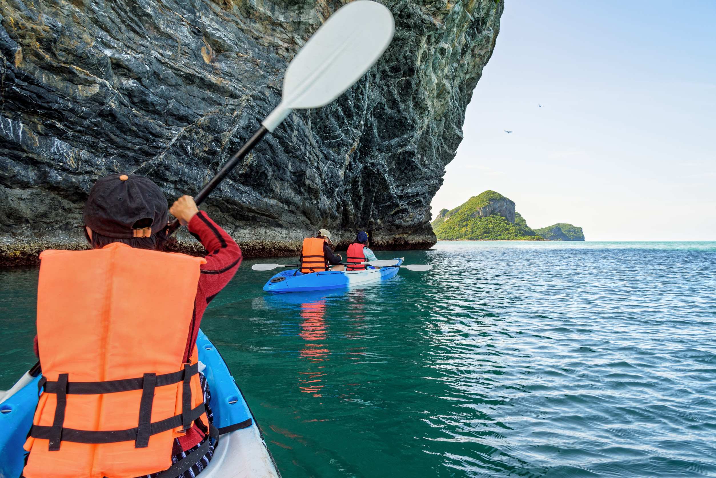 Tourist Kayaking on Likoma Island