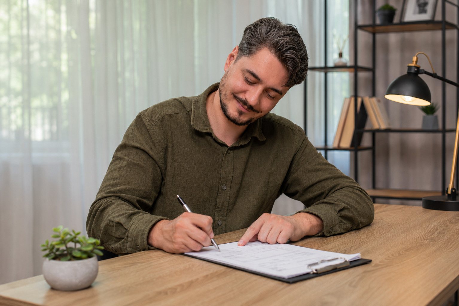 Traveller Signing Travel Insurance Form